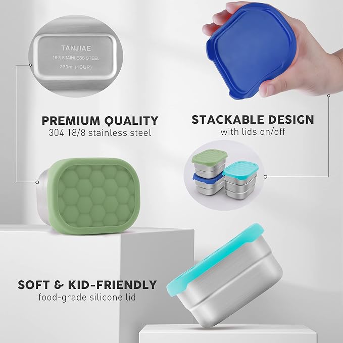 Small Stainless Steel Snack Containers - Image 3