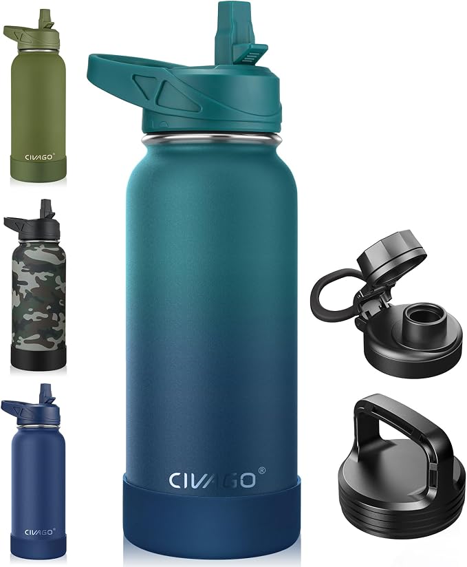 CIVAGO 32 oz Insulated Stainless Steel Water Bottle by CIVAGO