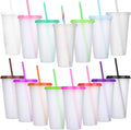 Honeydak 15 Pack Tumbler with Straw and Lid Bulk Cups by Honeydak