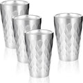 JIEYAO 4 Pack Stainless Steel Cups, 16oz Double Wall Insulated Tumblers by Unknown