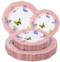 20PCS Pink Butterfly Plates by WDF