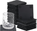30 Pack 4 Inch Square Slate Coasters,Black Stone Coasters with Anti-Scratch Bottom, Ideal for Home Decor, Bar, Housewarming Gifts, and Laser Engraving KUKLIPJIM