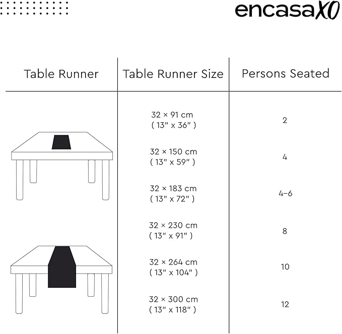 Encasa XO Table Runner, Woven Cotton Dining Runner 13"x120" Franca Yellow - Image 7