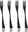 JASHII 18/10 Stainless Steel 4 Piece Mirror Polished Black Fish Fork Black by JASHII