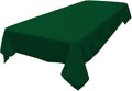 LA Linen Polyester Poplin Washable Rectangular Tablecloth, Stain and Wrinkle Resistant Table Cover 60x90, Fabric Table Cloth for Dinning, Kitchen, Party, Holiday 60 by 90-Inch, Hunter Green