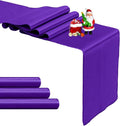 4-Pack Purple Satin Table Runner 12 x 108 Inch Long Bright and Smooth Silk by Pufogu