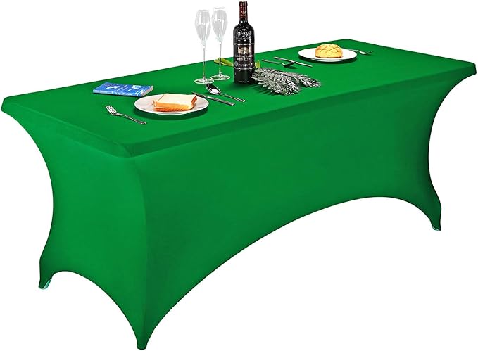 LZY Spandex Fitted Stretch Table Cover for 6 ft or 4ft or 8ft Folding Table, Rectangular Cocktail Tablecloth, Perfect for Party or Banquet