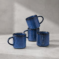 HaWare Coffee Mugs Set of 4, 14 Ounce, Starry Blue | Stoneware Latte Cups by HaWare