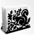 Squirrel Decorative Black Metal Napkin Holder for Table, 5.3" x 4.3" x 1.9" Squirrel Aniaml Standing Napkin Holder for Home Kitchen Restaurant Picnic Party Coffee Bar Dining Room