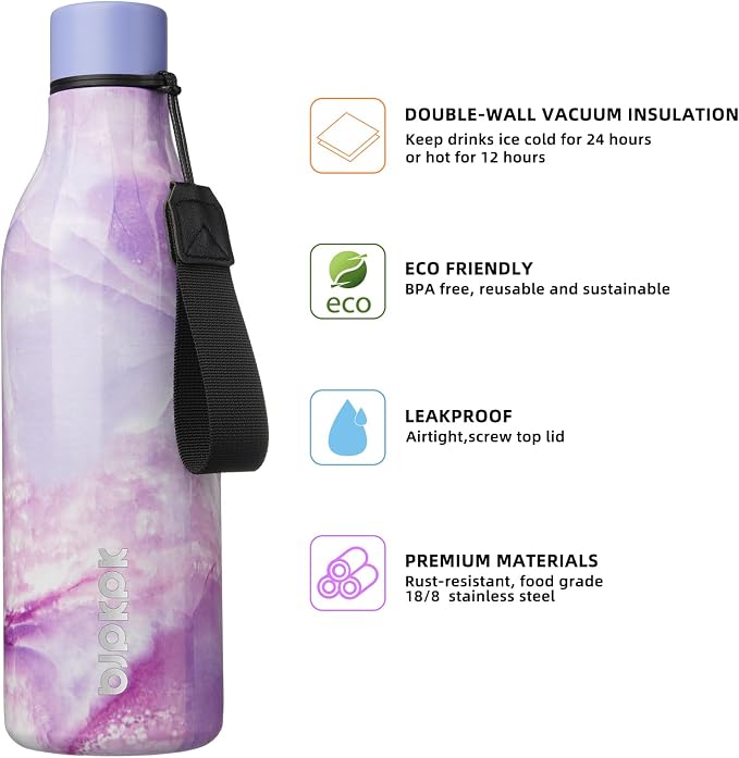 BJPKPK 25oz Insulated Water Bottle, Stainless Steel Bottle - Image 2