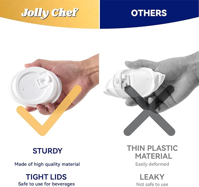 JOLLY CHEF 100 Pack 20 oz Disposable Coffee Cups, Hot Paper Coffee Cups - Image 3