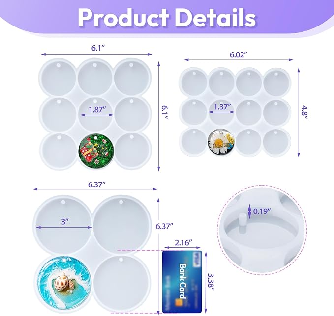 HeyClear 25-Cavity Circle Silicone Molds - Image 2