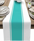 Teal Short Table Runners 36 inches Long, Modern Stripes Table Runner Dresser by Futuregrace