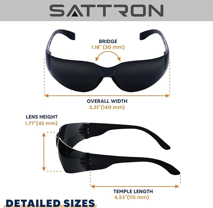 24 Pack of Tinted Safety Glasses (Protective Safety Sunglasses) Ploycarbonate Dark Smoke Lenses for UV Protection, Scratch & Impact Resistant, Perfect for Construction, Outdoor Work, Shooting and More