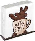 Funny Napkin Holder for Table, Cute Coffee Cup Design Wooden Napkin Dispenser by Unknown