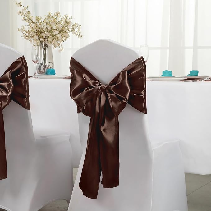 Horbaunal 2 Pack Brown Satin Table Runner 12 x 108 Inch | Smooth Table Runners - Image 3