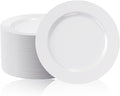 FOCUSLINE 100 Count White Plastic Plates 10 Inch, Disposable Heavy Duty Dinner by FOCUSLINE