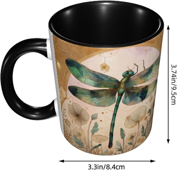 Dragonfly Coffee Mug 11 Ounce Mugs Ceramic Tea Cup Drinking Water Cups | Novelty - Image 3