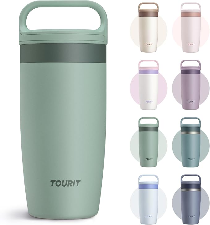 TOURIT Travel Coffee Mug 16 oz, Leakproof 2-Part Lid Tumbler, Insulated by TOURIT