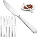 6 Piece Stainless Steel Dinner Knives Set, 9 Inch | Mirror Polished Blade by Flying+Leaves