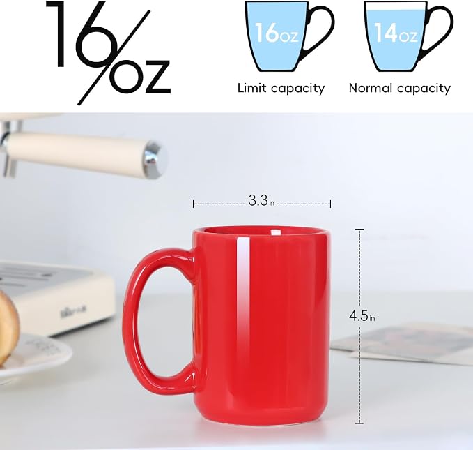 16 OZ Coffee Mug, Classic Blank Ceramic Cup - Image 2