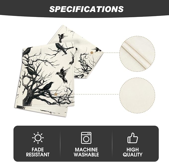 Artoid Mode 210 GSM Halloween Table Runner 13x60 Inch Home Party Decor | - Image 5