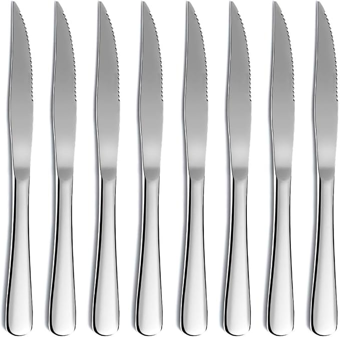 Steak Knife Set, Kyrtaon Serrated Knife, Stainless Steel Sharp Knives Set by Kyraton