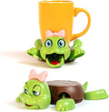 Funny Turtle Coaster, Cute Turtle with Pink Bow & Funny Face Expression,Turtle Cup Holder, Coaster for Desk & Home Decor, Gag Gift for Tortoise Lovers