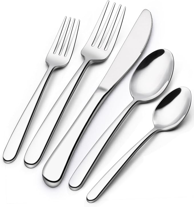 30-Piece Silverware Set for 6, Wildone Premium Stainless Steel Flatware Set by Wildone