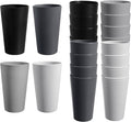 HEYCOME Set of 16 Wheat Straw Cups, Reusable Plastic Cups Sets, Water Glasses by StayHealthyStayHappy