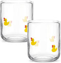 SiliFine 2 Pcs Duck Icon Juice Glasses, 14oz Yellow Duck Stemless Wine Drinking by SiliFine