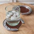 CTW Home Set of Four Leather Horseshoe Coasters by Unknown