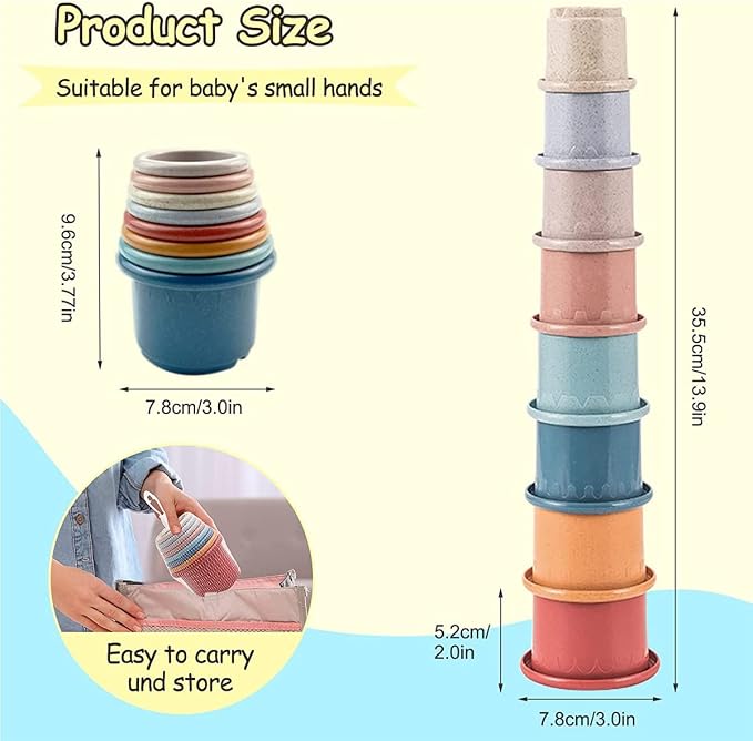 Baby Stacking Nesting Cups Toys - Image 3