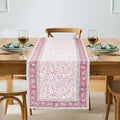 Pink Jaal Hand Block Print 100% Cotton Reusable Table Runner 16" X 106" Inches by Ridhi