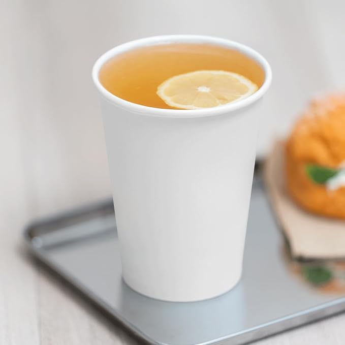 Karat 12 oz Paper Coffee Cup White Disposable Cup - Image 4