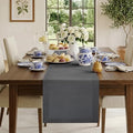 Classic Linen™ by D'Moksha Charcoal Grey Table Runner 144 Inches Long, 100% by DMokshaHomes
