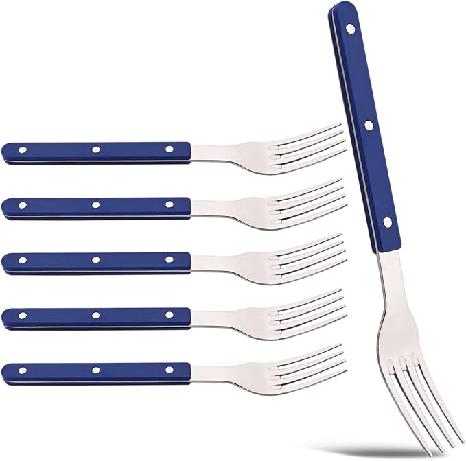 6-Piece Vintage 8.19-inch Dinner Fork Set Silverware Set BRIIEC Stainless Steel by BRIIEC