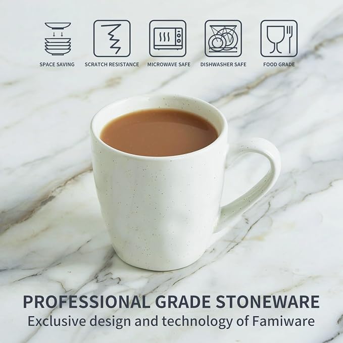 famiware Mars 4 Pieces Coffee Mug, 14oz Tea Mug, Catering Mugs - Image 6