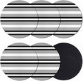 Black Gray Striped Coasters Set of 6, Contemporary Minimalist Lines Art Soft by PIEPLE