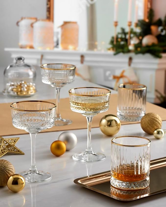 Pasabahce Vintage Golden Touch Coupe Glasses Set Of 4 - Image 4