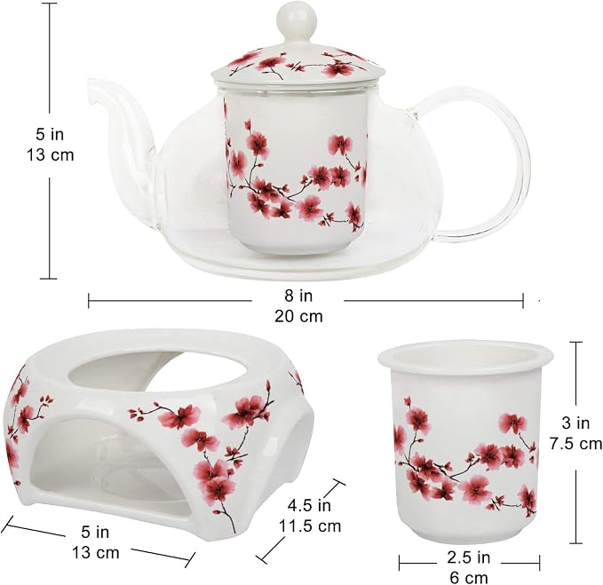 Teabloom Petite Cherry Blossom Teapot & Flowering Tea Gift Set - Image 4