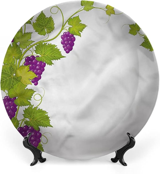 Ceramic Display Plate, Vineyard Ceramic Hanging Decorative Plate, Italian Latin Artistic, 6 Inch, Living Room Kitchen Decoration Household, Multicolor