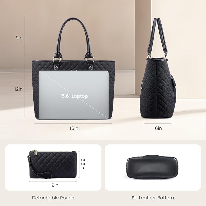 LOVEVOOK Laptop Tote Bag for Women 15.6 Inch, Waterproof Computer Bag for - Image 6