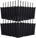 24 Pack Plastic Tumblers with Lids and Straw, Reusable Cups with Lids and by LEIFEOSH