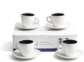 Bacimi® Cappuccino Cups and Saucers Set of 4 – 8.7oz Thick Barista Style by Bacimi