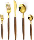 20-Piece Gold Silverware Set by MetalServingUtensils