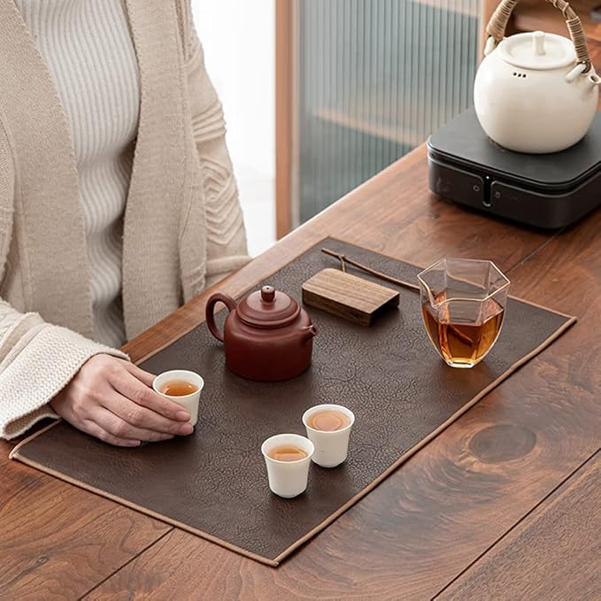 Waterproof PU Leather Table Runner, 13×31.5 Inch Vintage Coffee/Tea Mats - Image 2