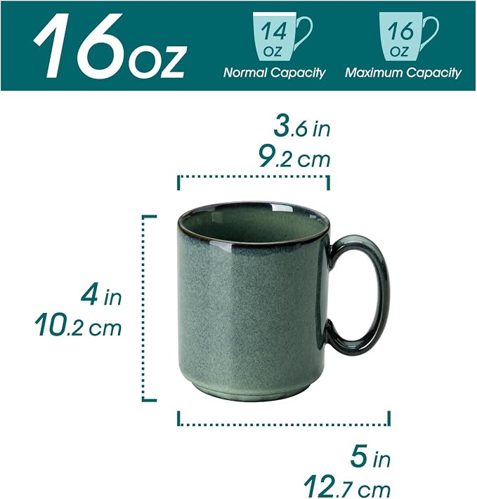 vancasso STARRY Ceramic Coffee Mugs Set of 6, 16 Oz Large Coffee Cups - Image 2