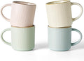 ffamiware Star Coffee Mug Set for 4, Handcrafted 12 oz Ceramic Stoneware Mugs by Famiware