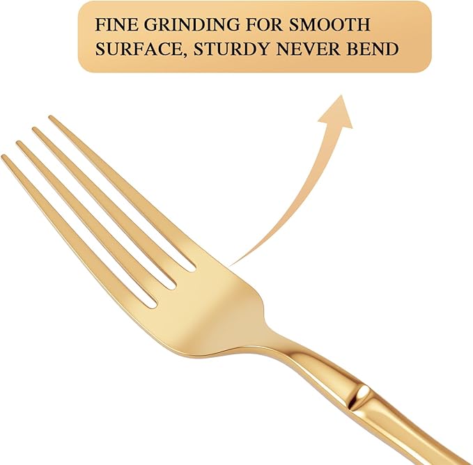 DEACORY Silverware Set Gold Bamboo Pattern Handle Flatware Set, 20-Piece Stainless Steel Cutlery Set Service for 4